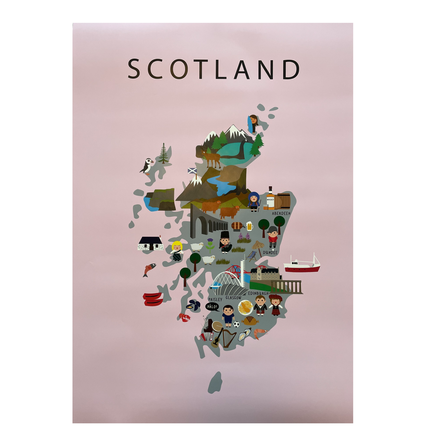 Map of Scotland - Poster