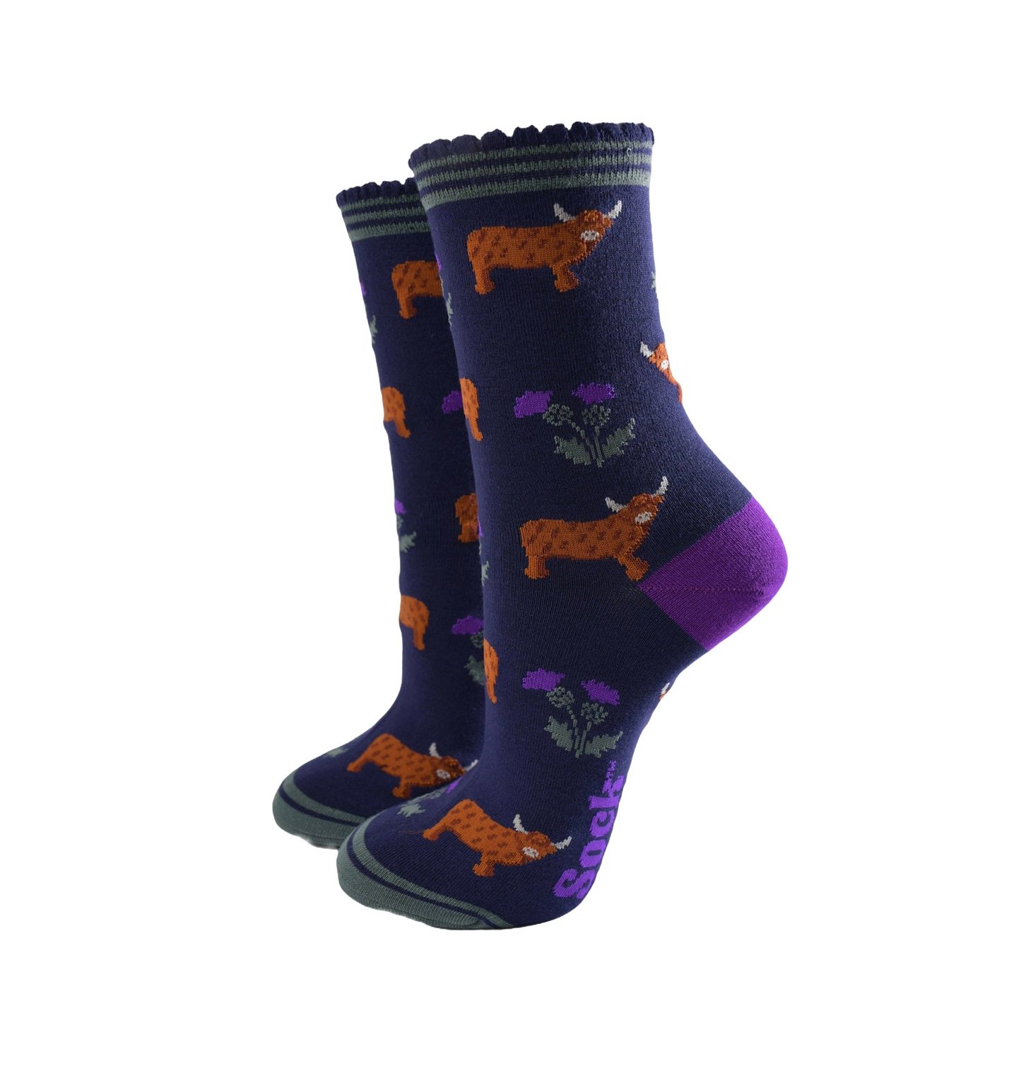 Highland Cow Thistles – Damen Socken