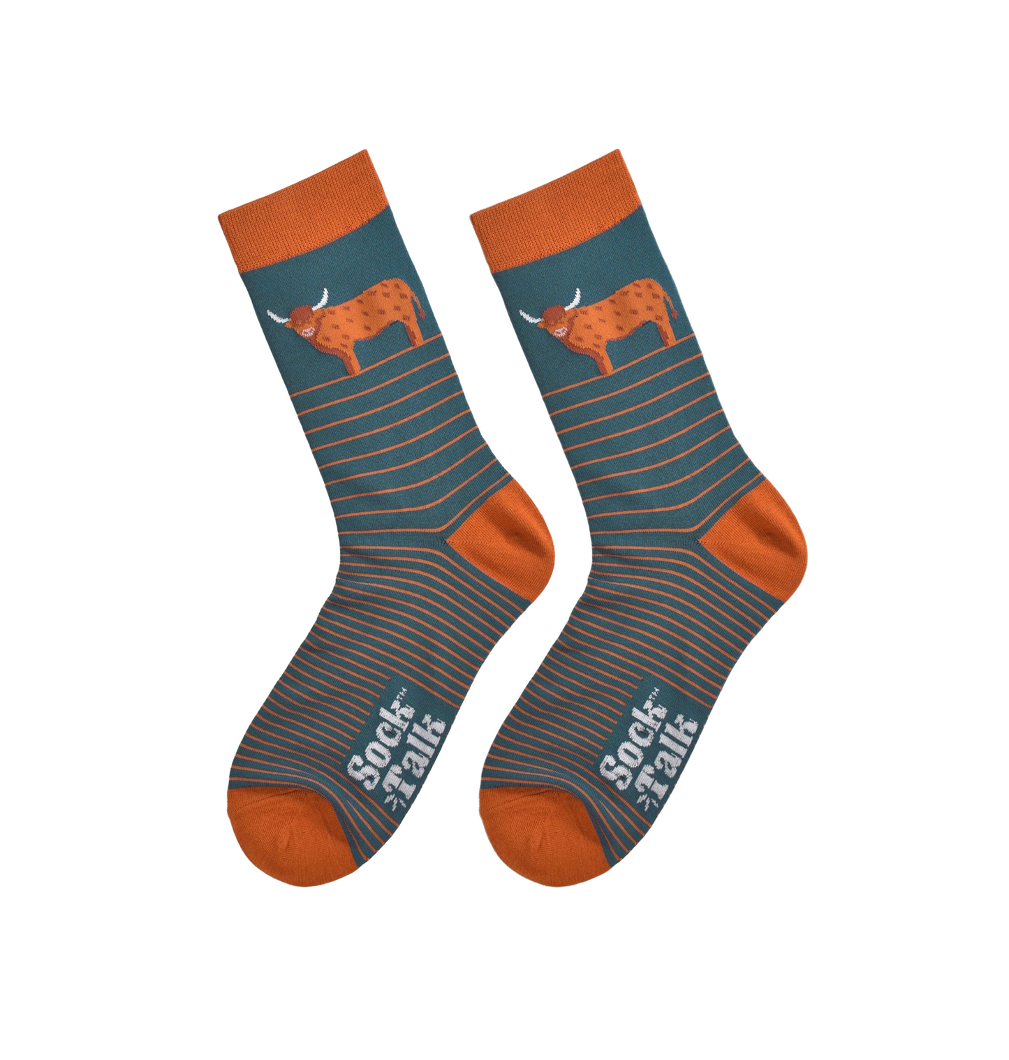 Highland Cow Orange Stripe – Herren Socken