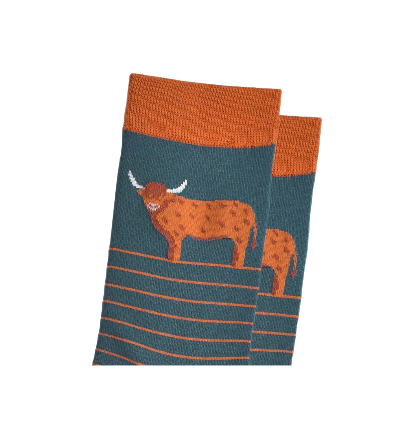 Highland Cow Orange Stripe – Herren Socken