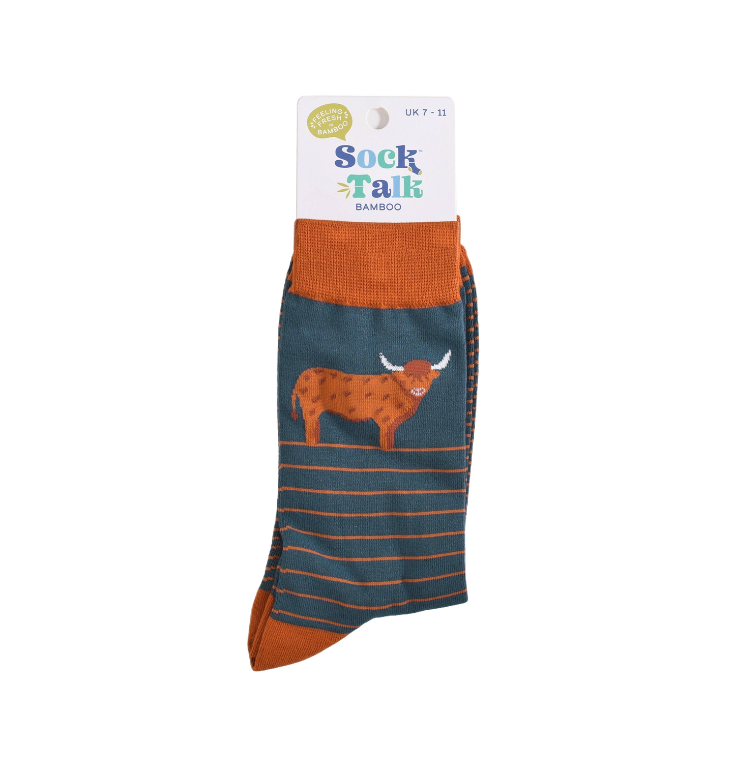 Highland Cow Orange Stripe – Herren Socken