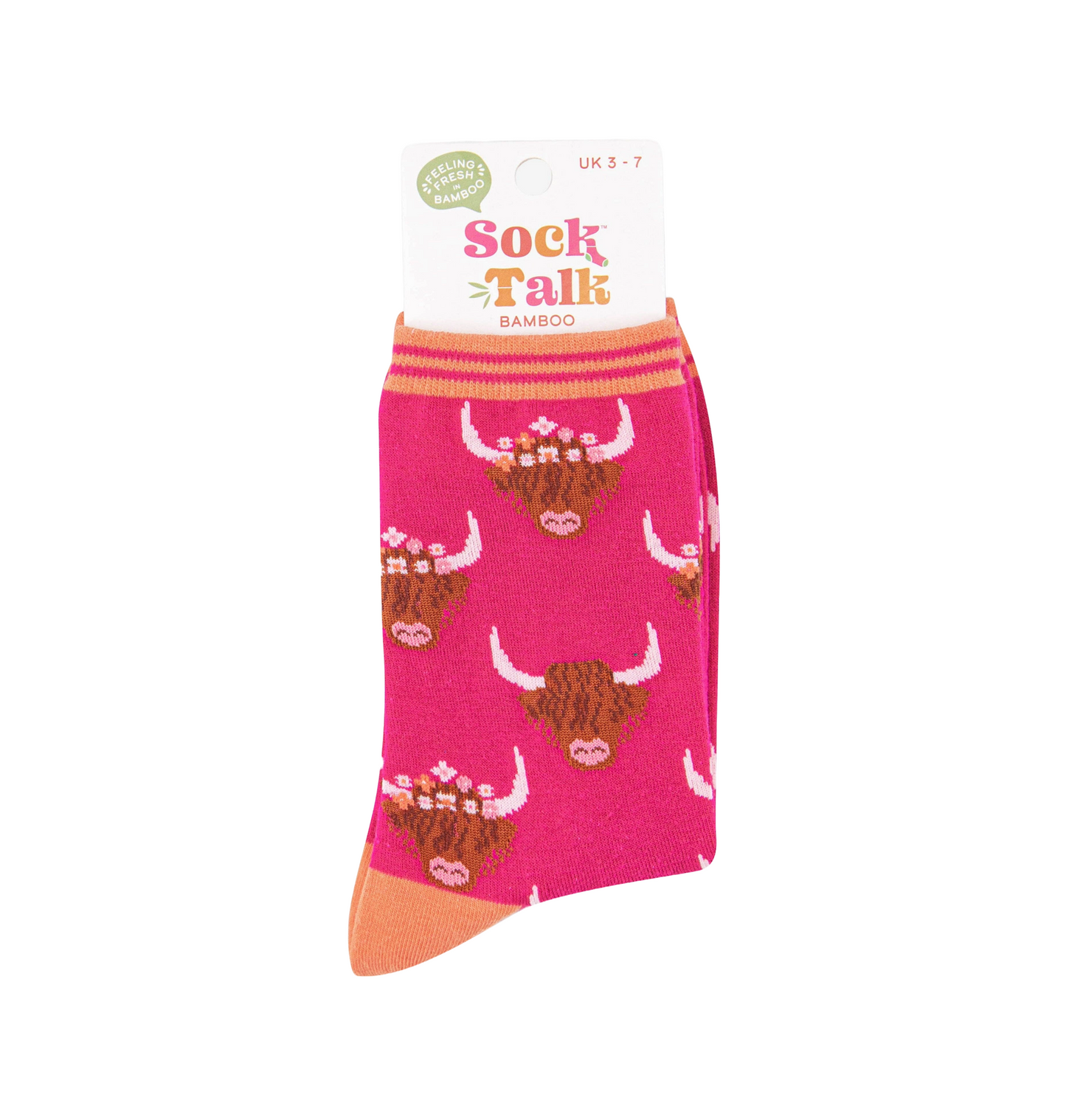 Highland Cow With Floral Crown – Damen Socken